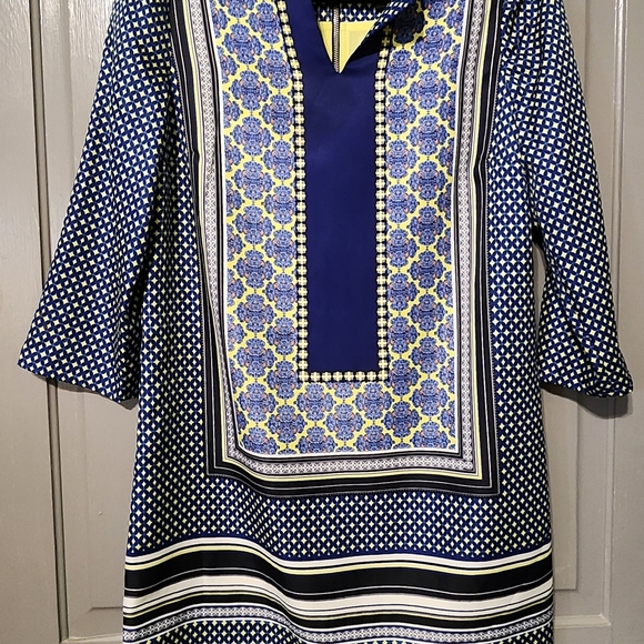 The Limited Chic Blue And Yellow Patterned Dress, Size Small, EUC - Picture 2 of 8